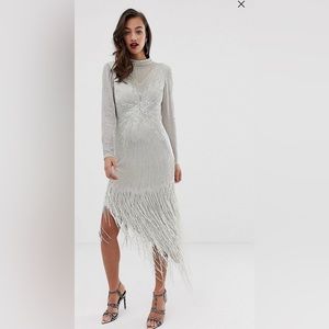 ASOS Edition beaded metallic dress